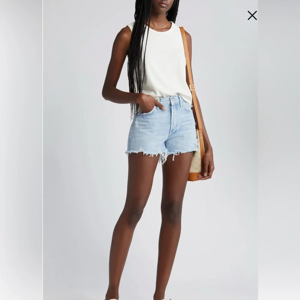 Agolde Parker Cutoff Jean Shorts Distressed Style - Picture 1 of 6